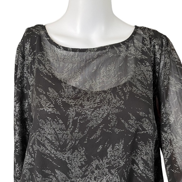 Ann Taylor Factory - Womens Sheer Longsleeve Built-in Tank Sz. MP - Picture 2 of 11